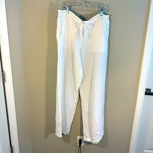 DKNY pure linen wide leg pants